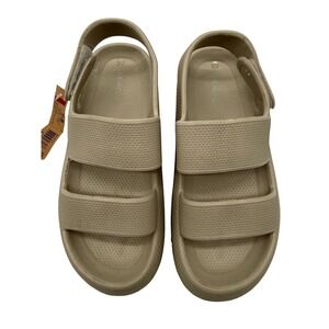 Bench Platform Sandals Womens 7-8‎ Khaki Beige NWT Slingback Double Strap Slides